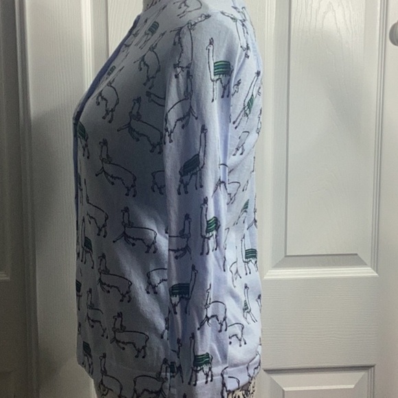 Ann Taylor Black and White Patterned Cardigan M llama Alpaca - Picture 3 of 5